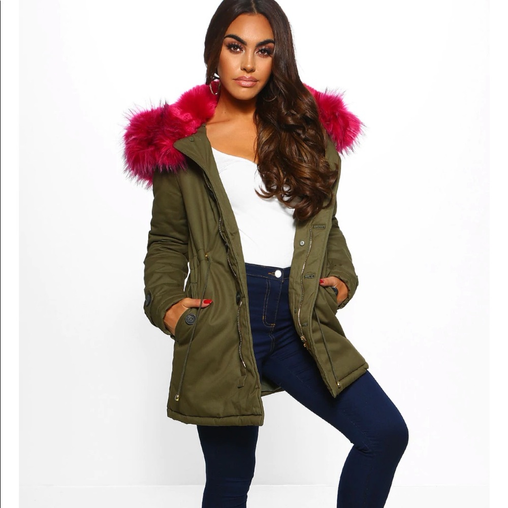 K.Zell Faux Fur Trim Parka Jacket